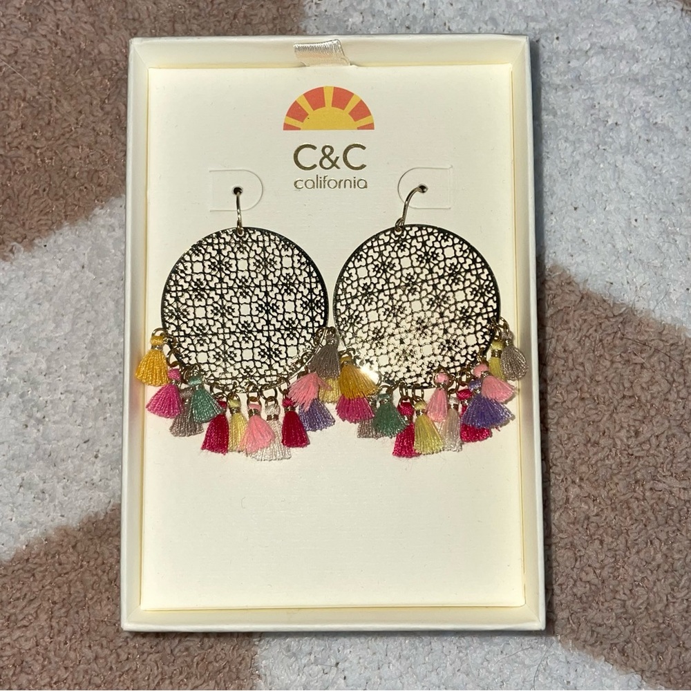 C&C California Gold Tone Tassel Earrings